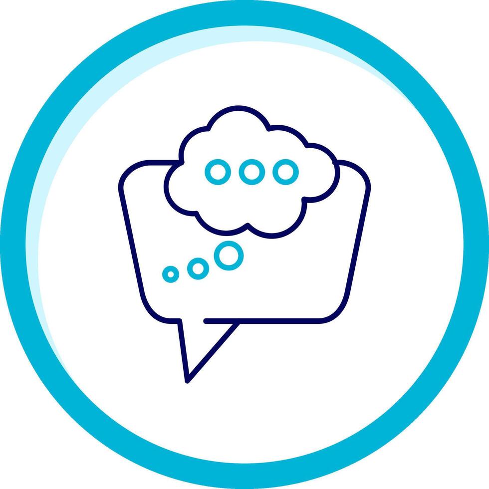Thinking Two Color Blue Circle Icon vector
