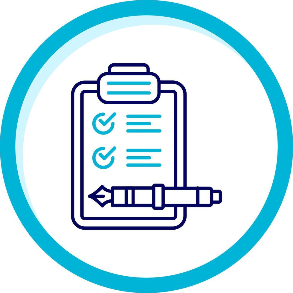 Check list Two Color Blue Circle Icon vector