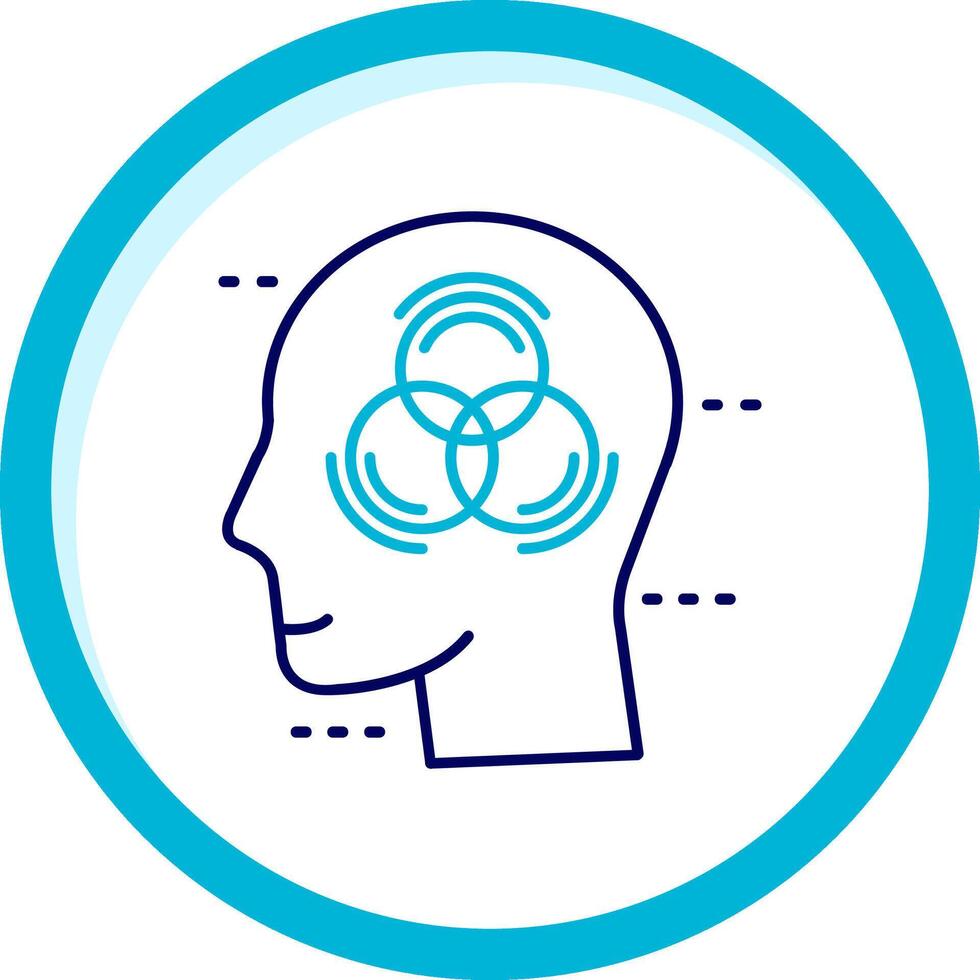 Emotional intelligence Two Color Blue Circle Icon vector