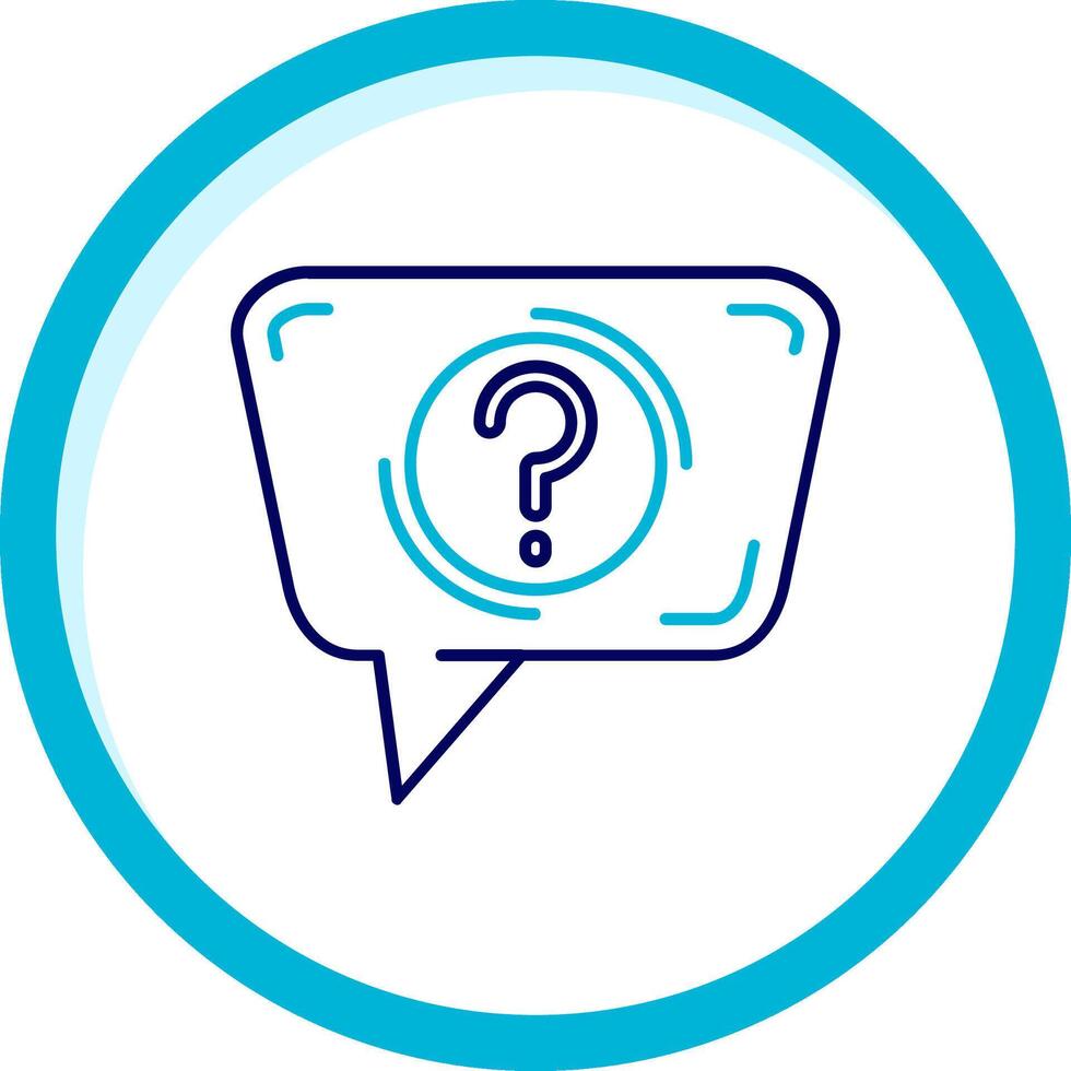 Question Two Color Blue Circle Icon vector