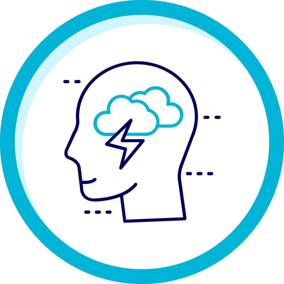 Brainstorm Two Color Blue Circle Icon vector