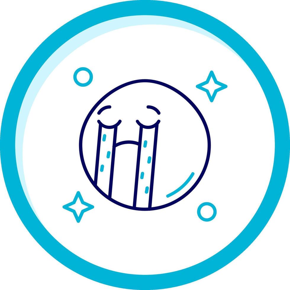 Cry Two Color Blue Circle Icon vector