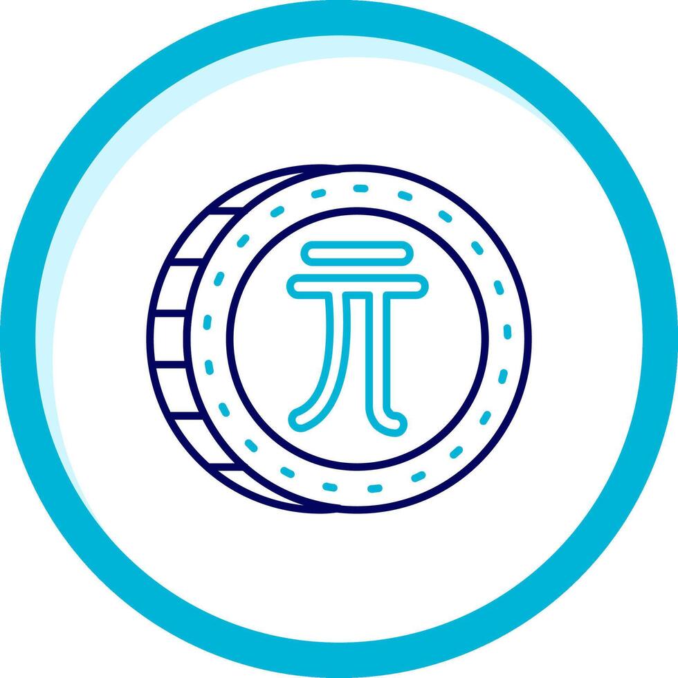 nuevo Taiwán dólar dos color azul circulo icono vector