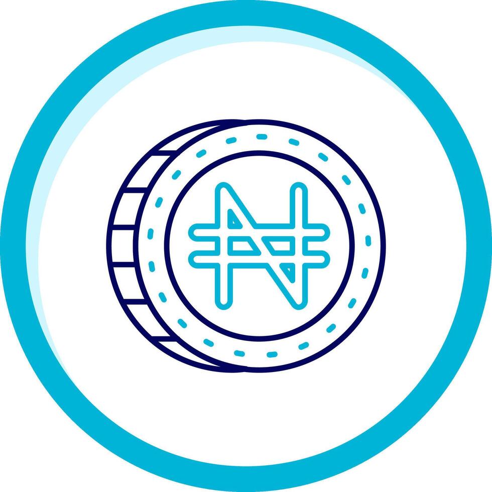 Naira Two Color Blue Circle Icon vector
