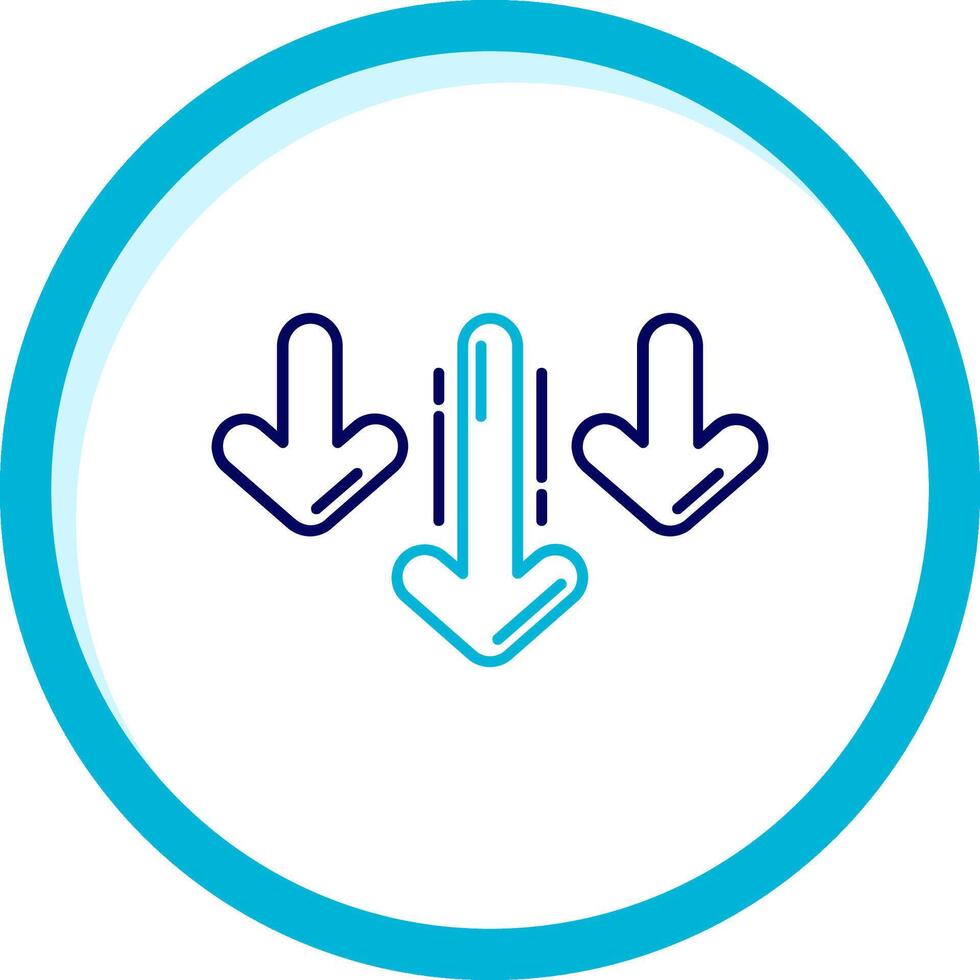 Decrease Two Color Blue Circle Icon vector