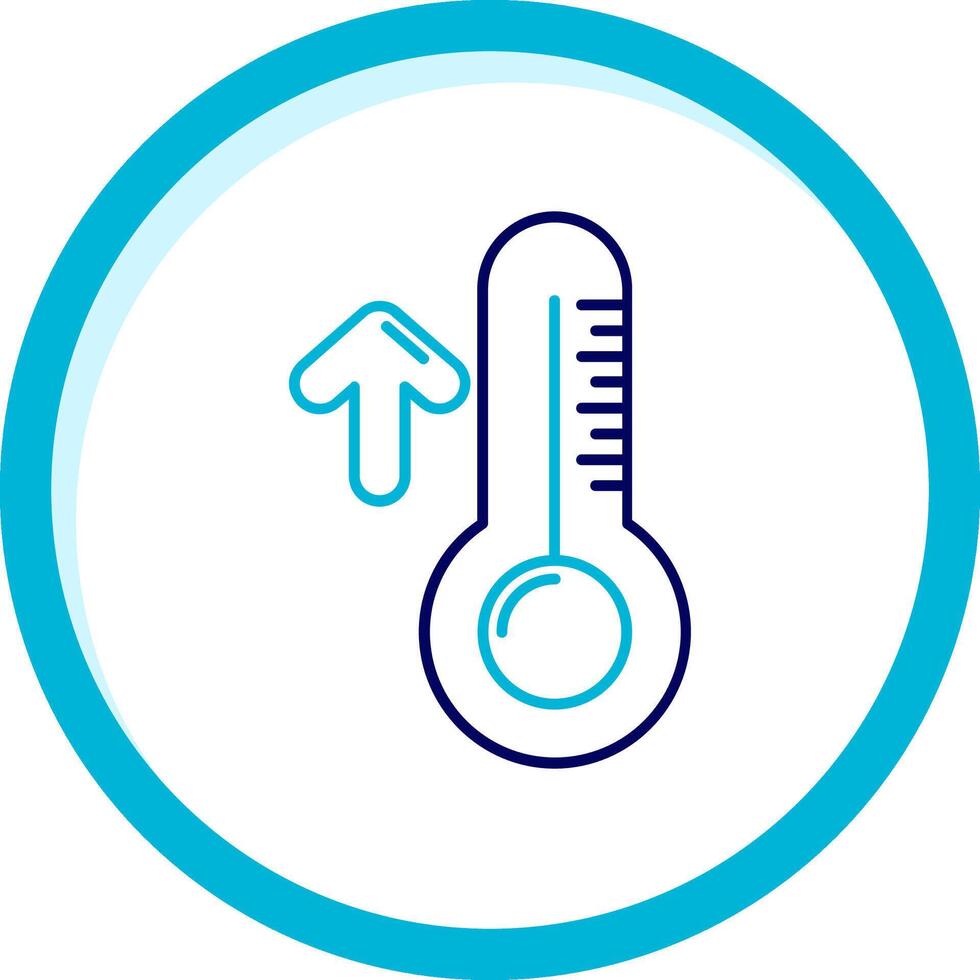 High temperature Two Color Blue Circle Icon vector