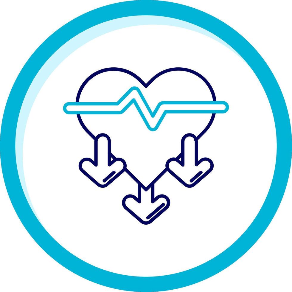 Heart rate Two Color Blue Circle Icon vector