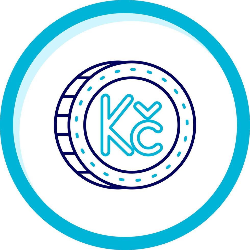 Koruna Two Color Blue Circle Icon vector