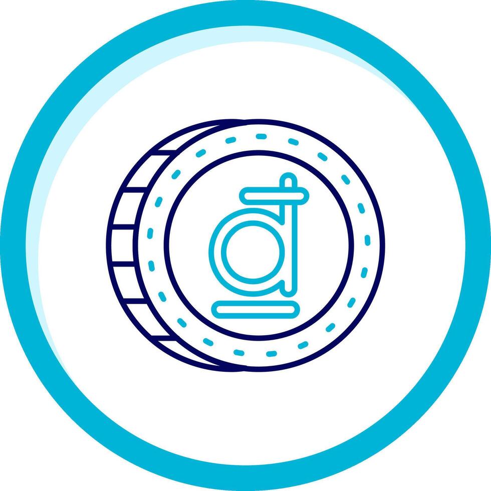 Dong Two Color Blue Circle Icon vector