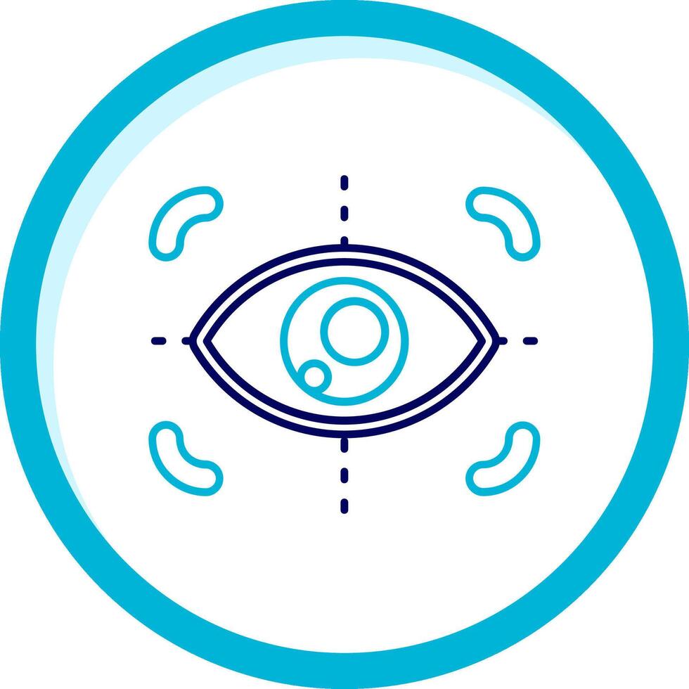 Focus Two Color Blue Circle Icon vector