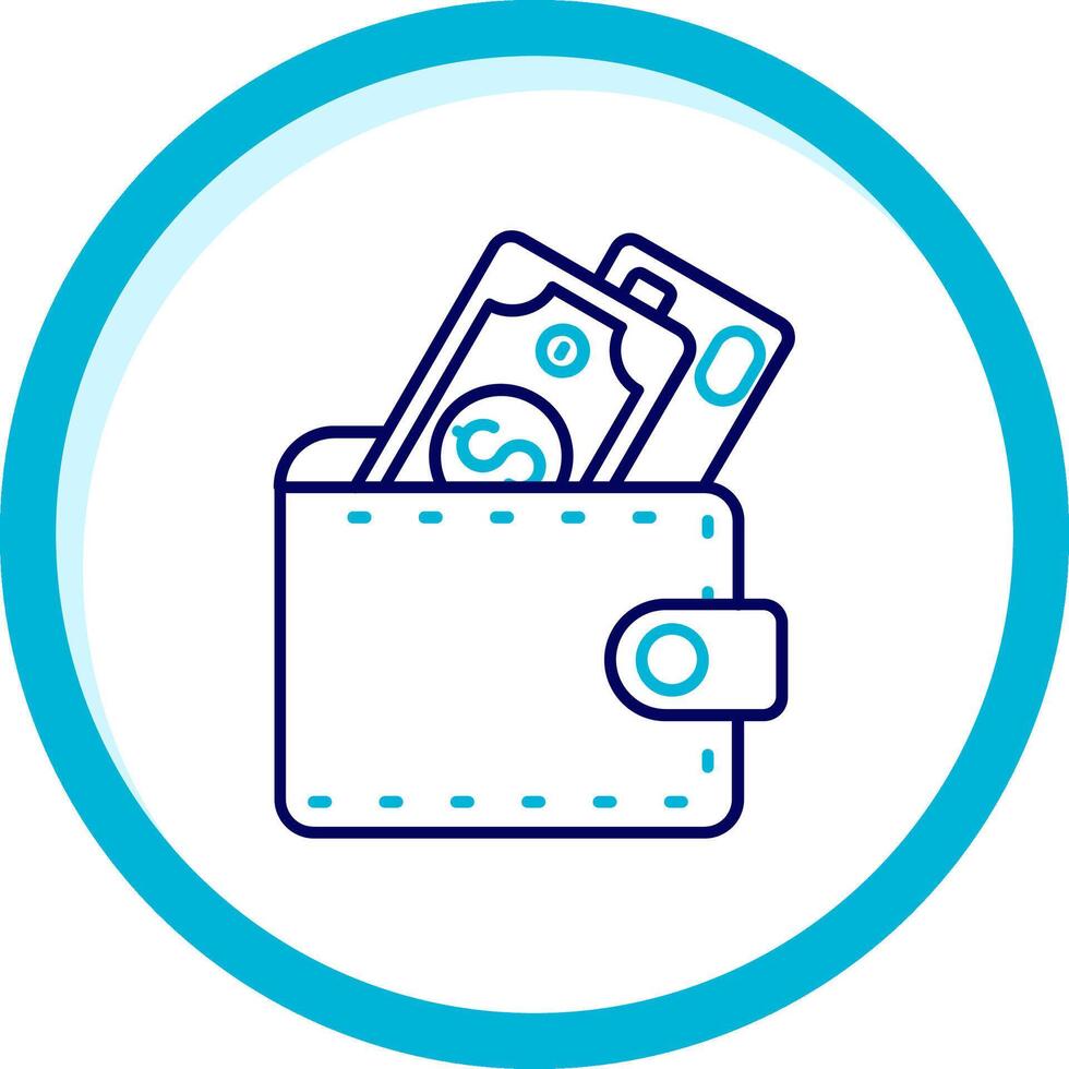 Wallet Two Color Blue Circle Icon vector