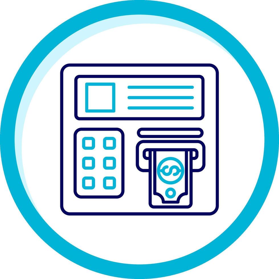 Atm machine Two Color Blue Circle Icon vector