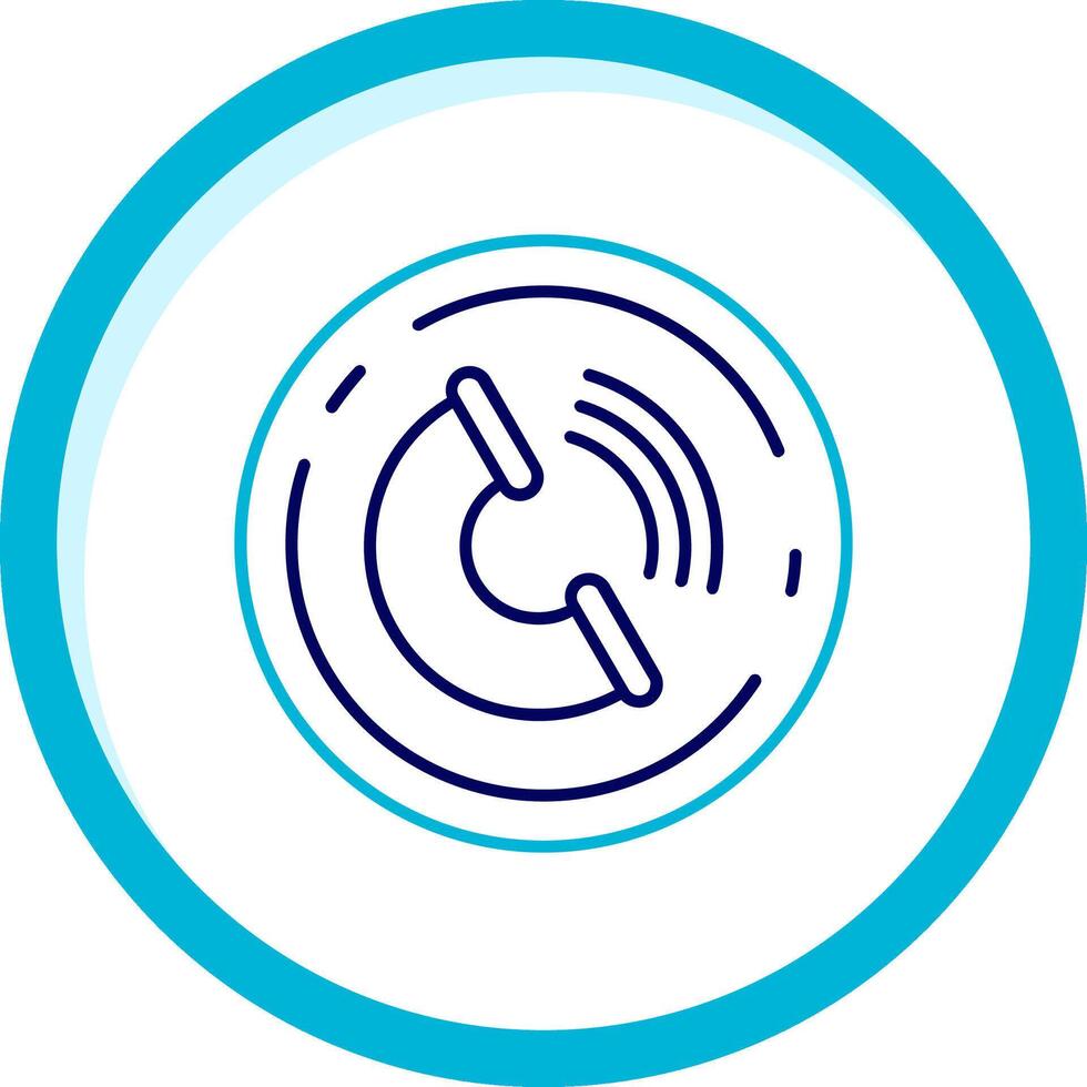 Contact Two Color Blue Circle Icon vector