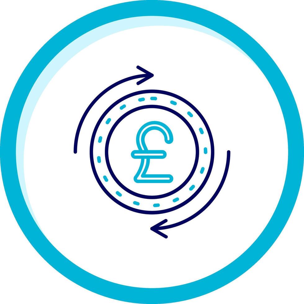 Pound Two Color Blue Circle Icon vector