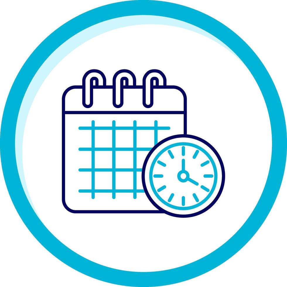Timetable Two Color Blue Circle Icon vector