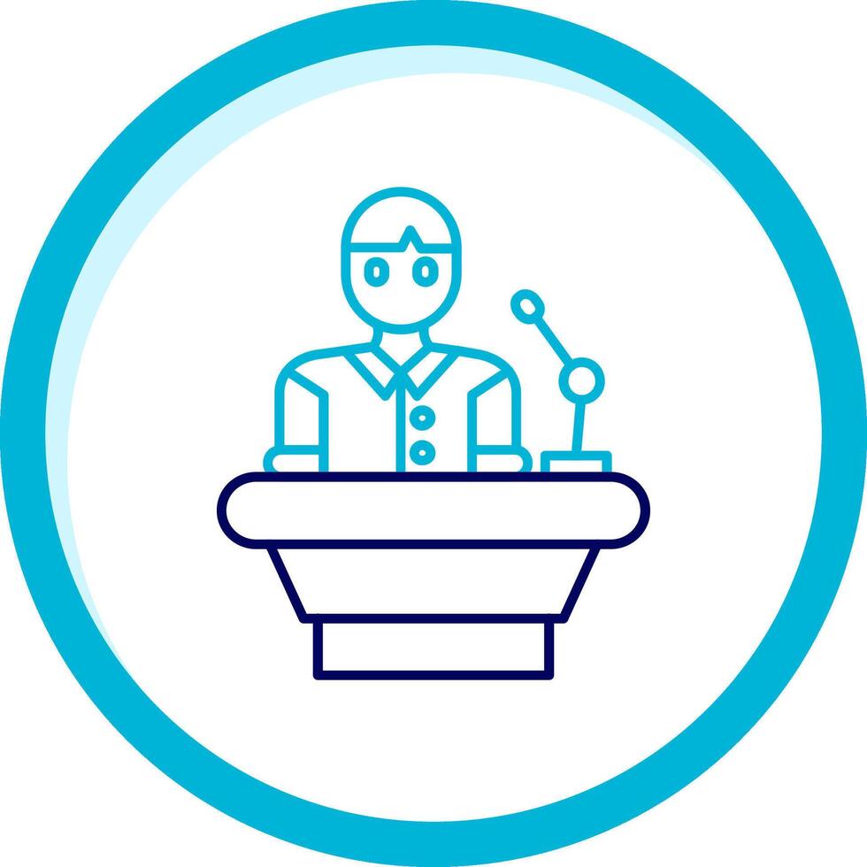 Lecturer Two Color Blue Circle Icon vector