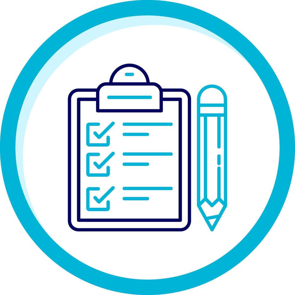 Exam Two Color Blue Circle Icon vector