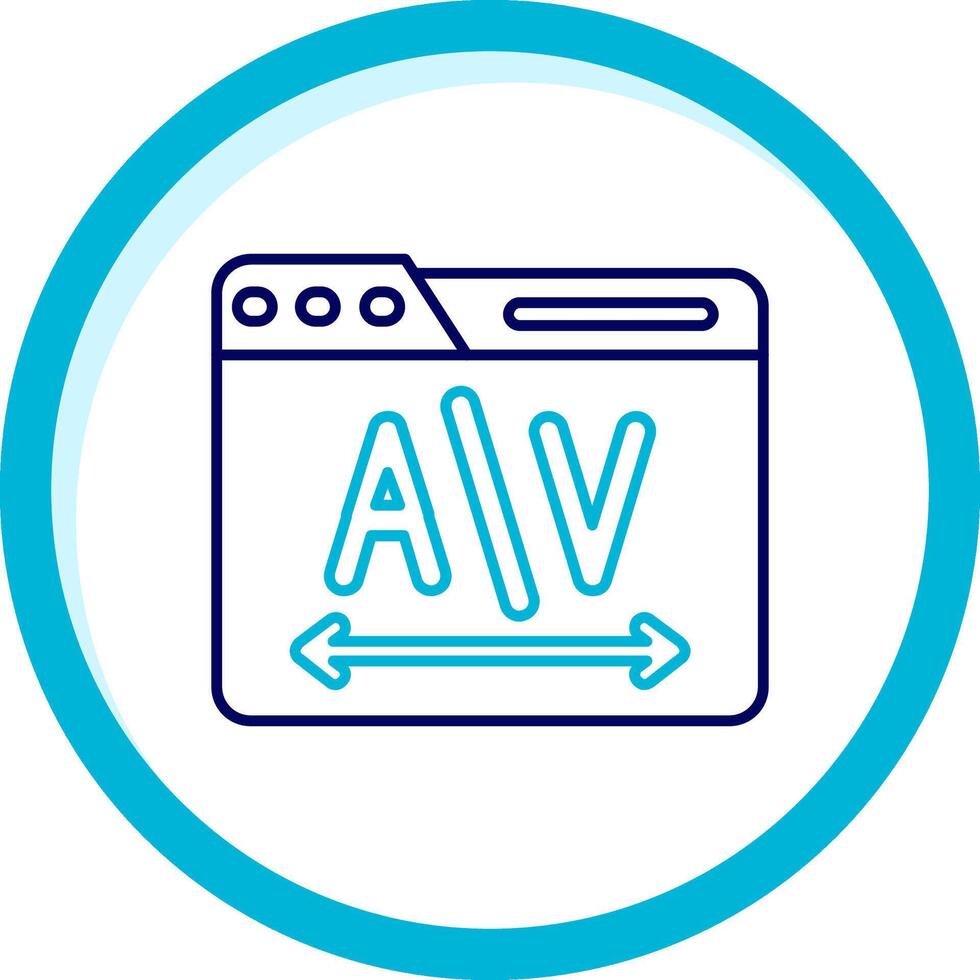 Kerning Two Color Blue Circle Icon vector