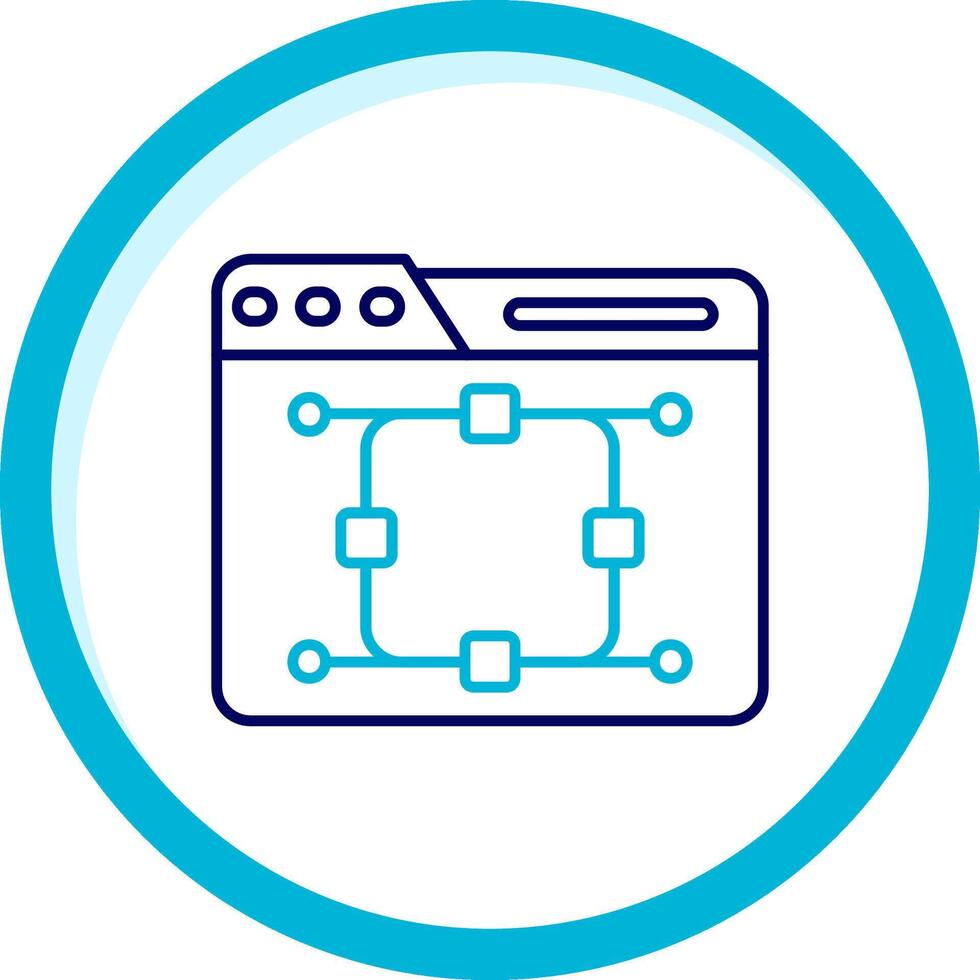 Curve Two Color Blue Circle Icon vector