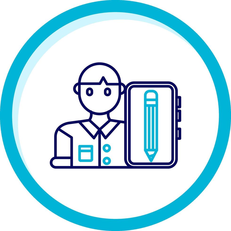 Blogger Two Color Blue Circle Icon vector