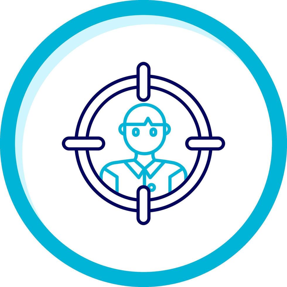 Target audience Two Color Blue Circle Icon vector