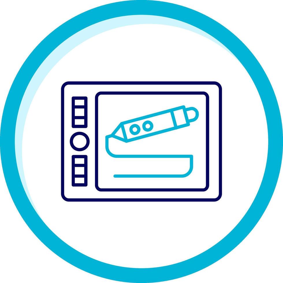Graphic tablet Two Color Blue Circle Icon vector