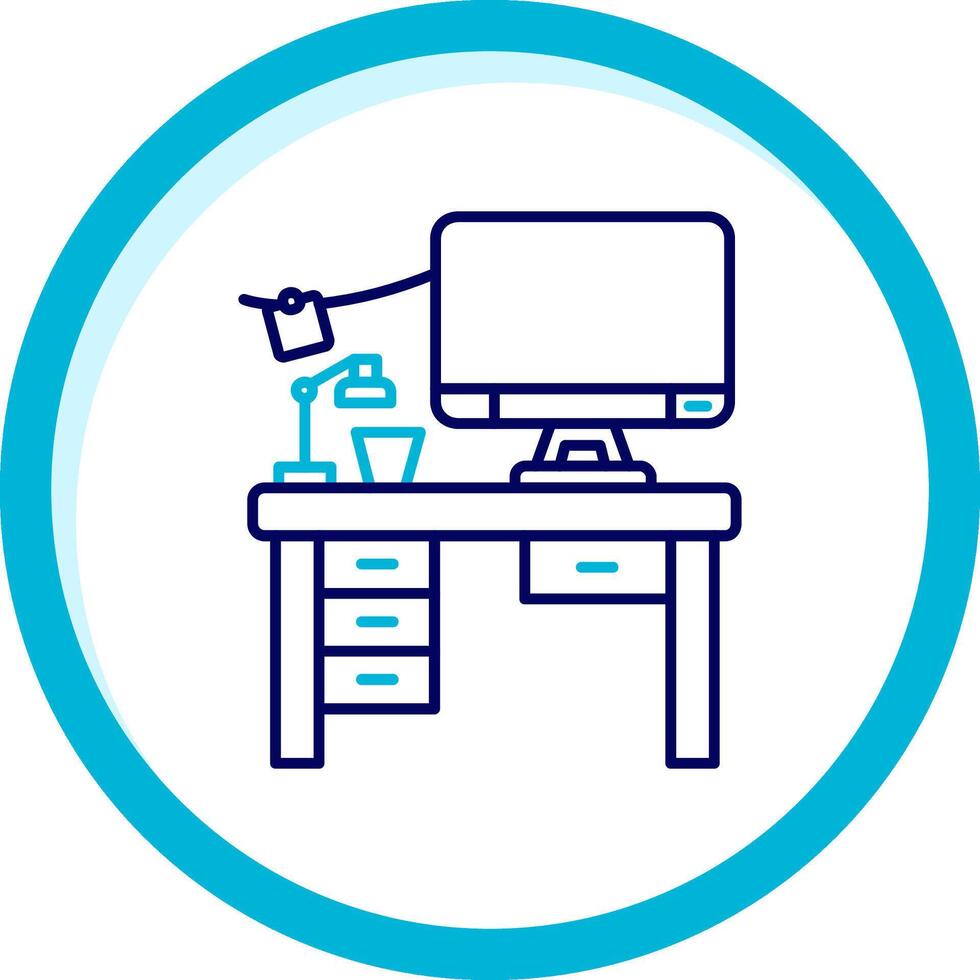 Workspace Two Color Blue Circle Icon vector