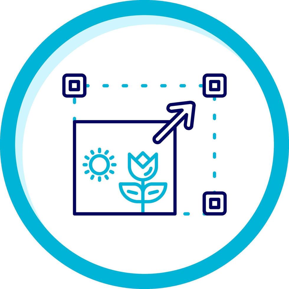 Resizing Two Color Blue Circle Icon vector