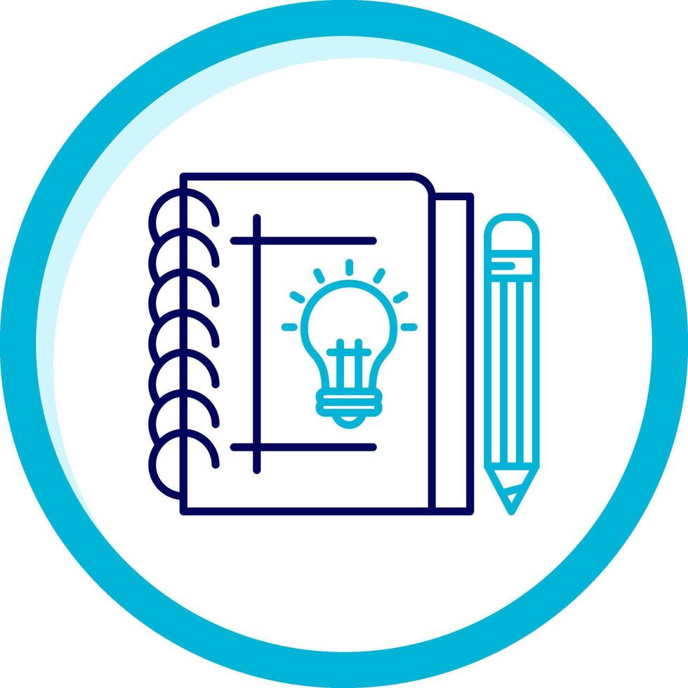 Sketchbook Two Color Blue Circle Icon vector