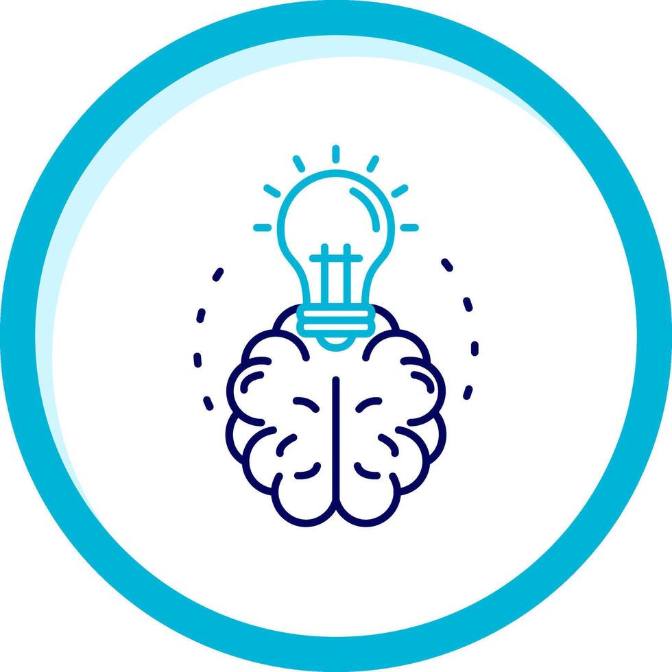 Brainstroming Two Color Blue Circle Icon vector