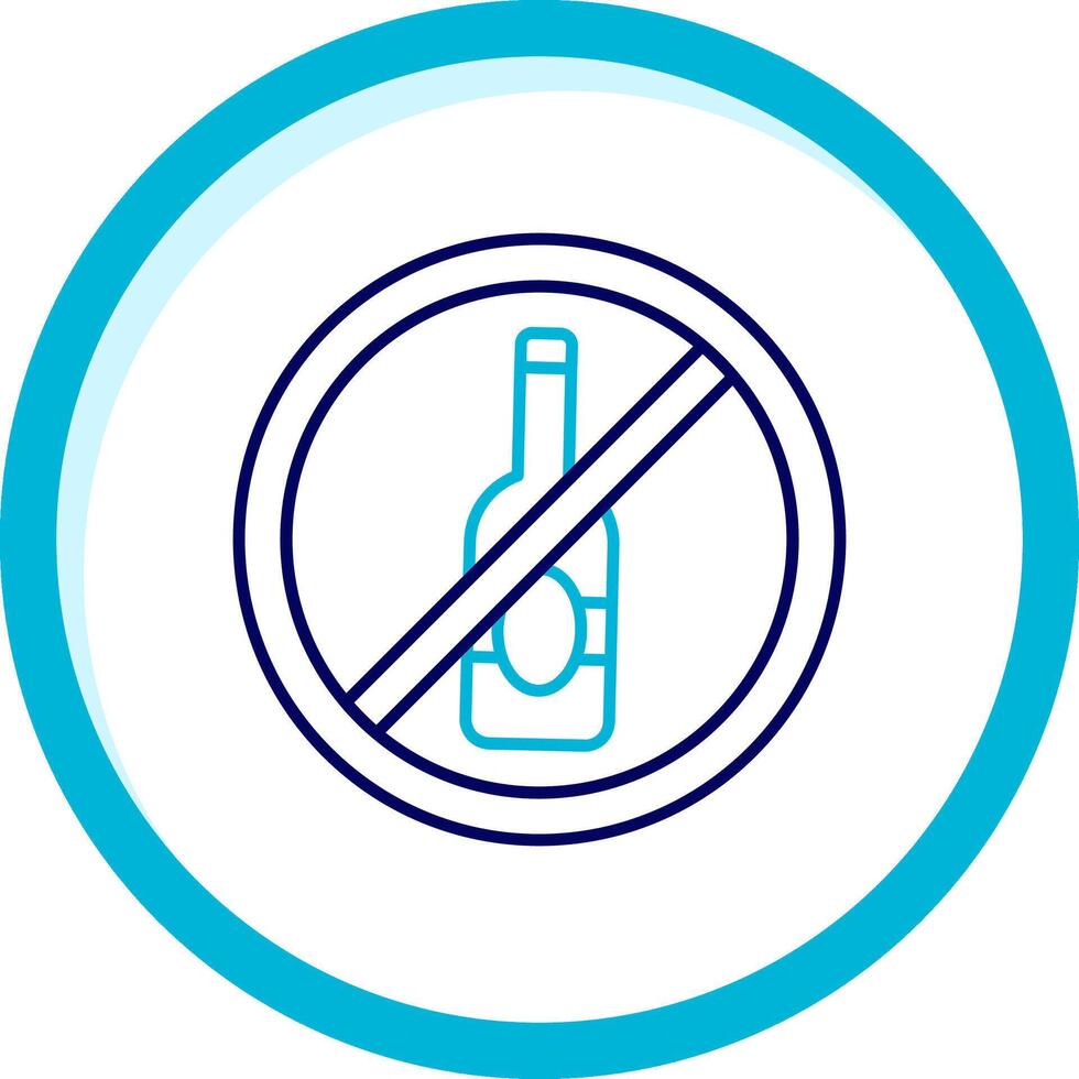 No alcohol Two Color Blue Circle Icon vector