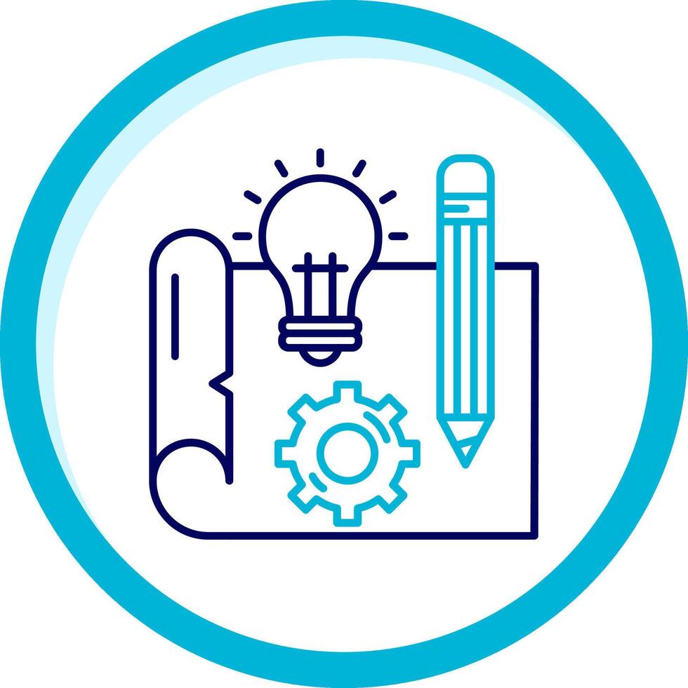 Blueprint Two Color Blue Circle Icon vector