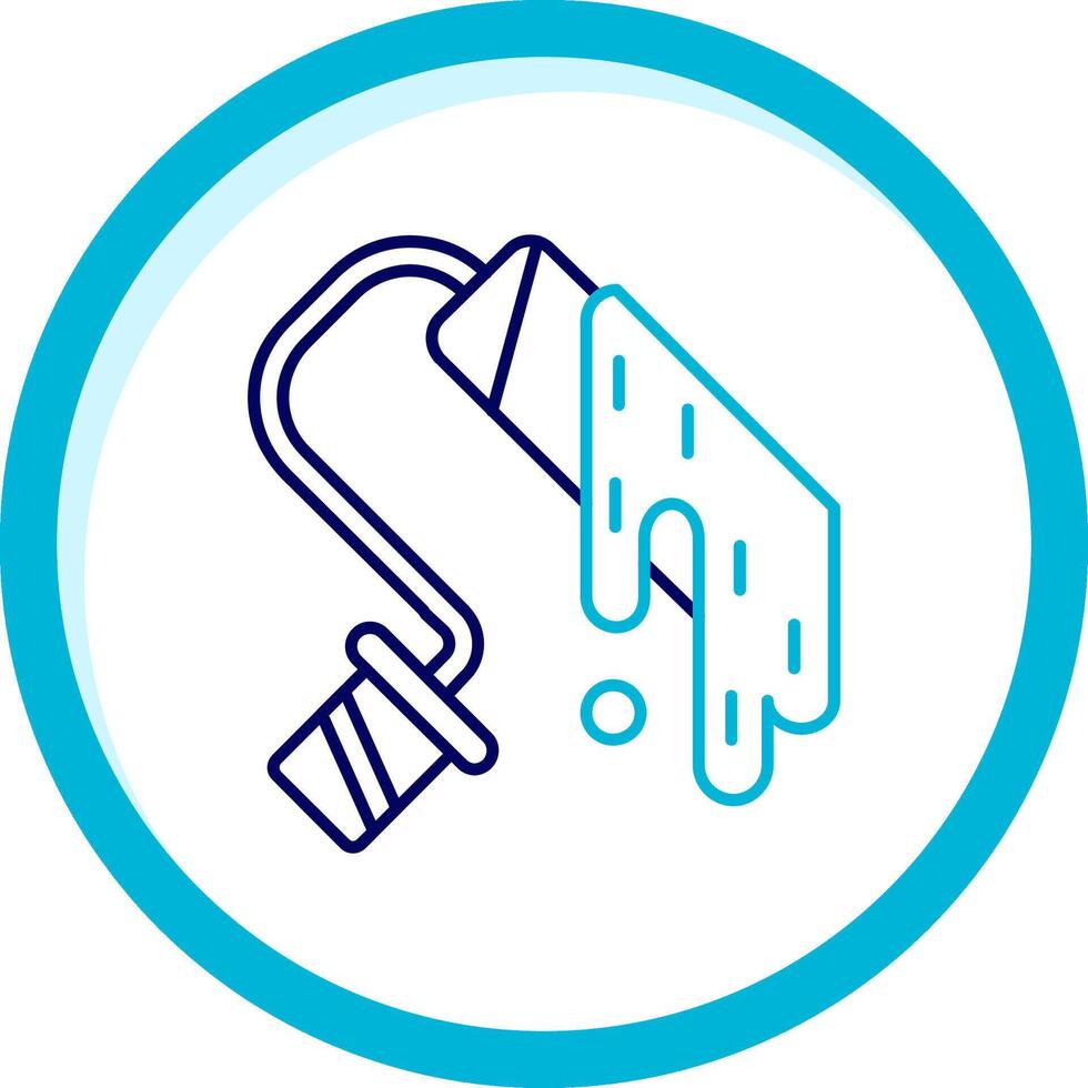 Paint roll Two Color Blue Circle Icon vector