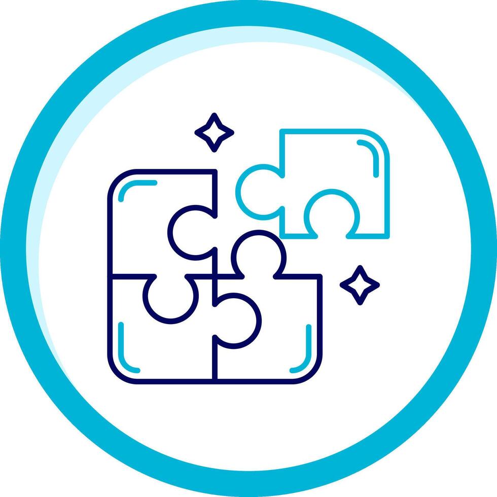 Puzzle Two Color Blue Circle Icon vector
