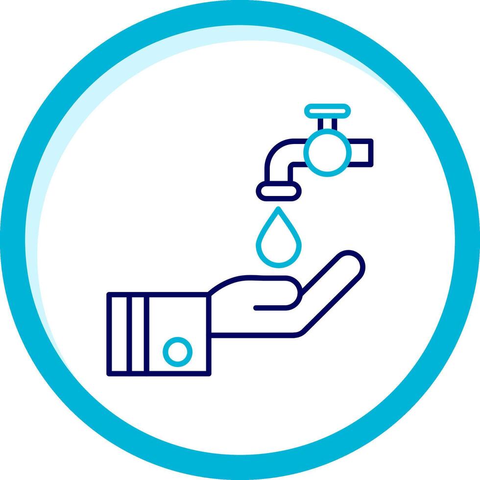 Wudu Two Color Blue Circle Icon vector