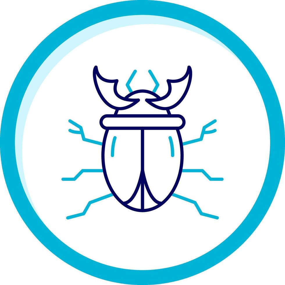 Beetle Two Color Blue Circle Icon vector