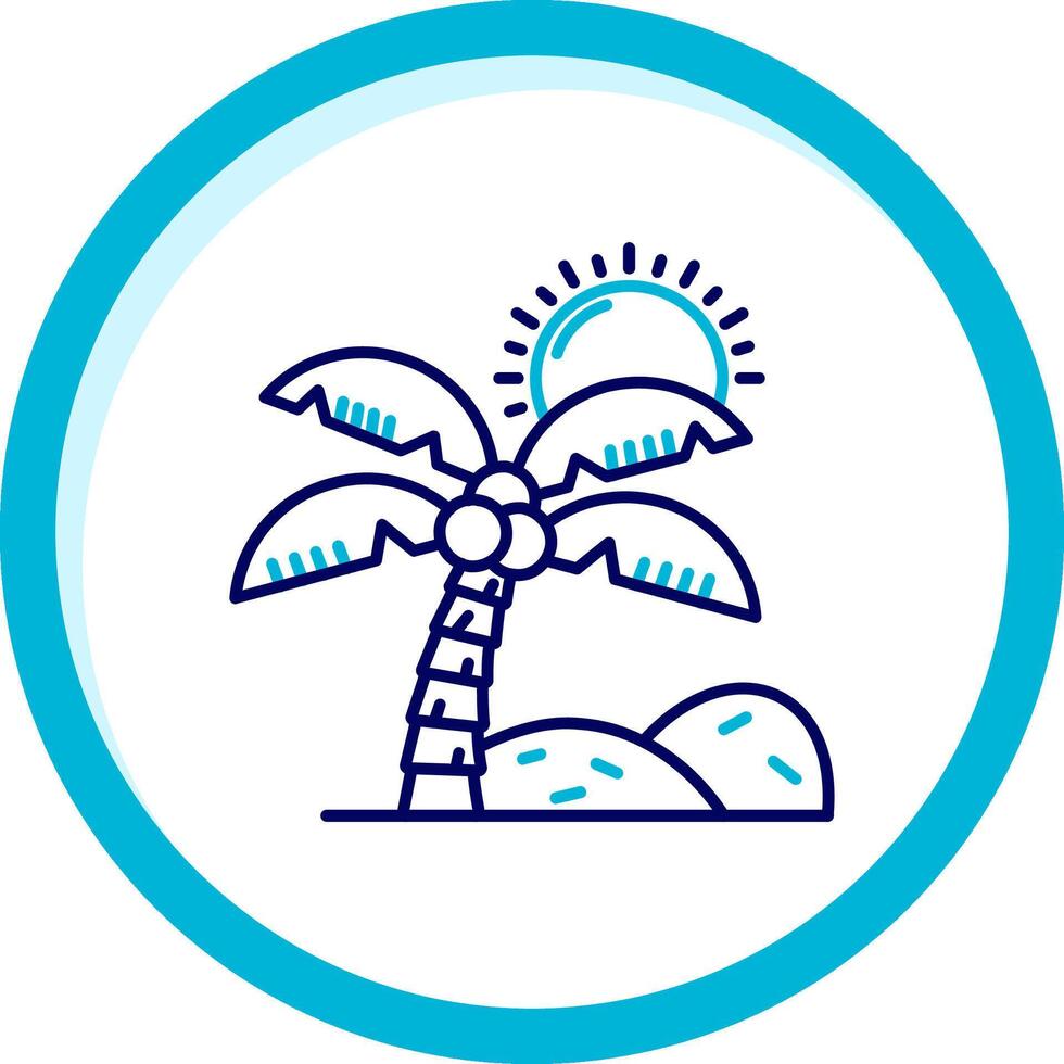 Oasis Two Color Blue Circle Icon vector