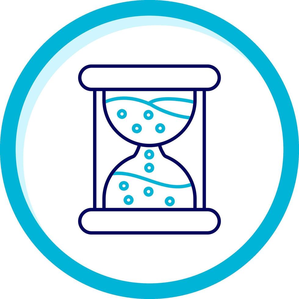 Sand clock Two Color Blue Circle Icon vector