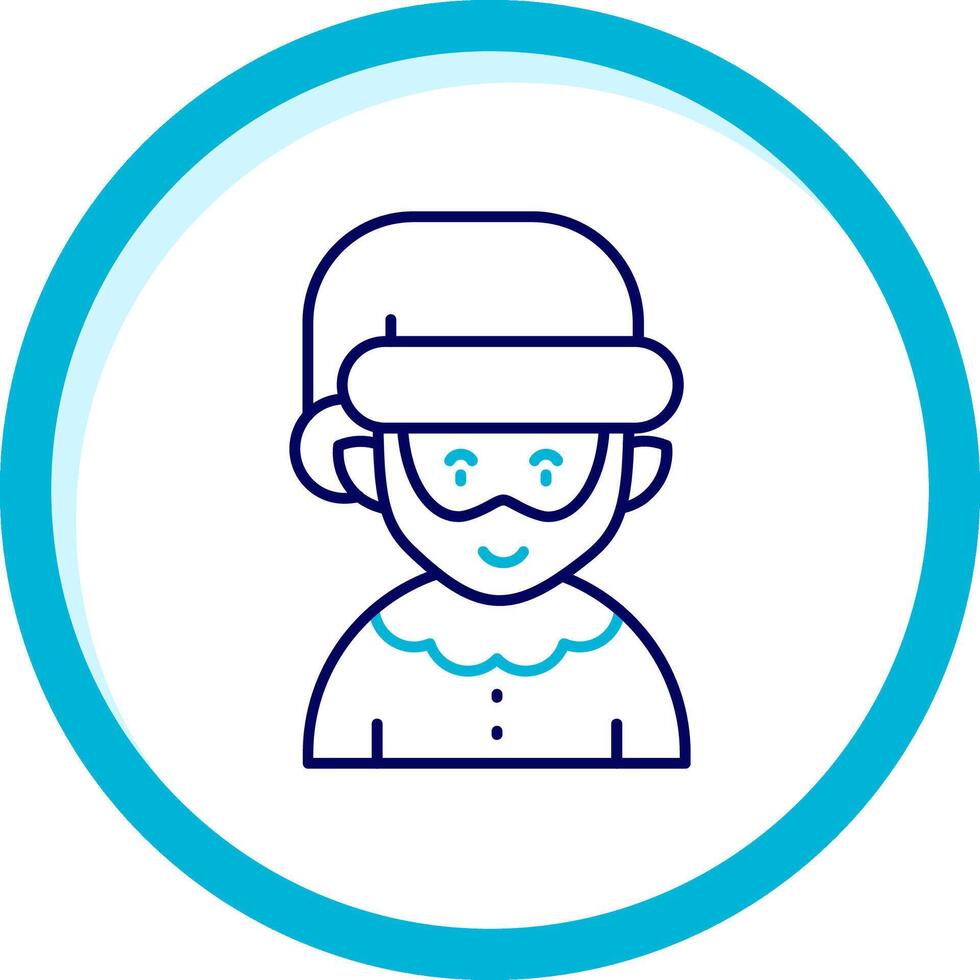 Elfie Two Color Blue Circle Icon vector