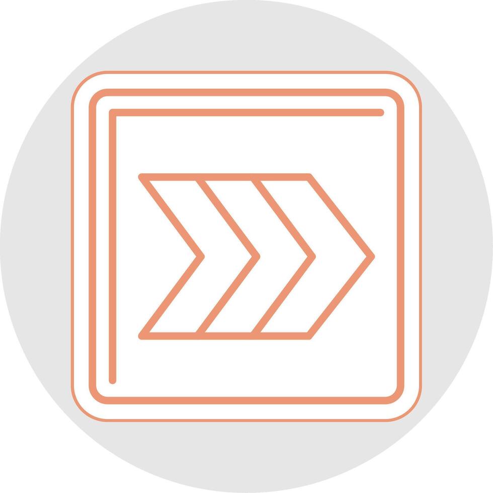 Right Chevron Line Sticker Multicolor Icon vector