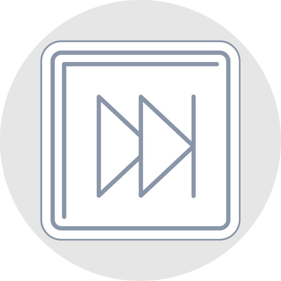 Fast Forward Line Sticker Multicolor Icon vector