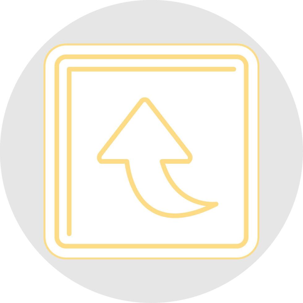 Curved Up Line Sticker Multicolor Icon vector