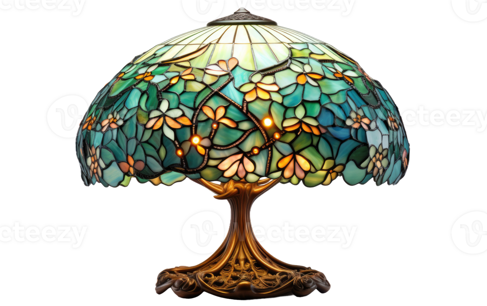 AI generated Tiffany Lamp on Transparent background png