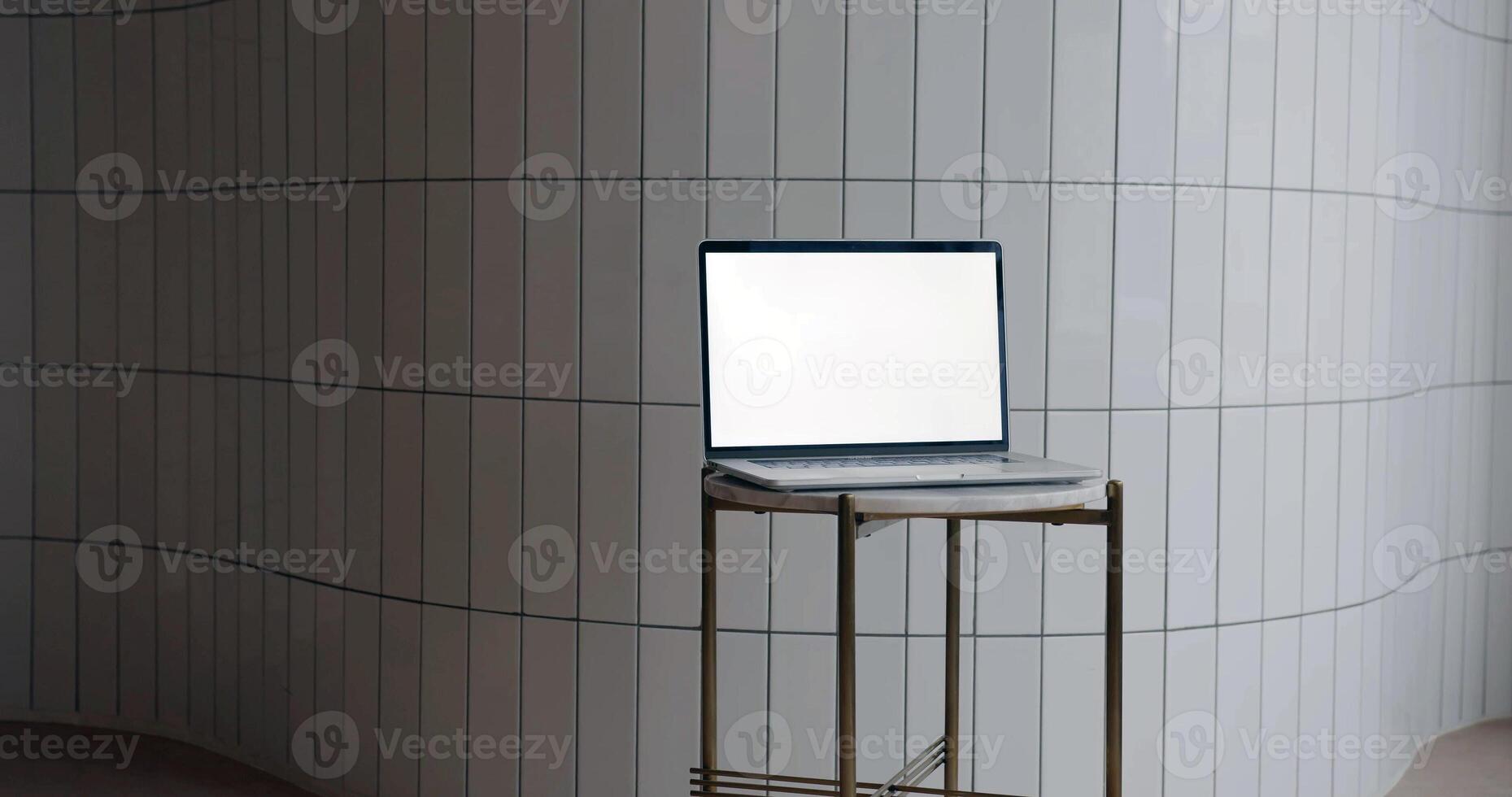 Empty screen laptop mockup template for banners and other design purposes, laptop with an empty blank screen photo