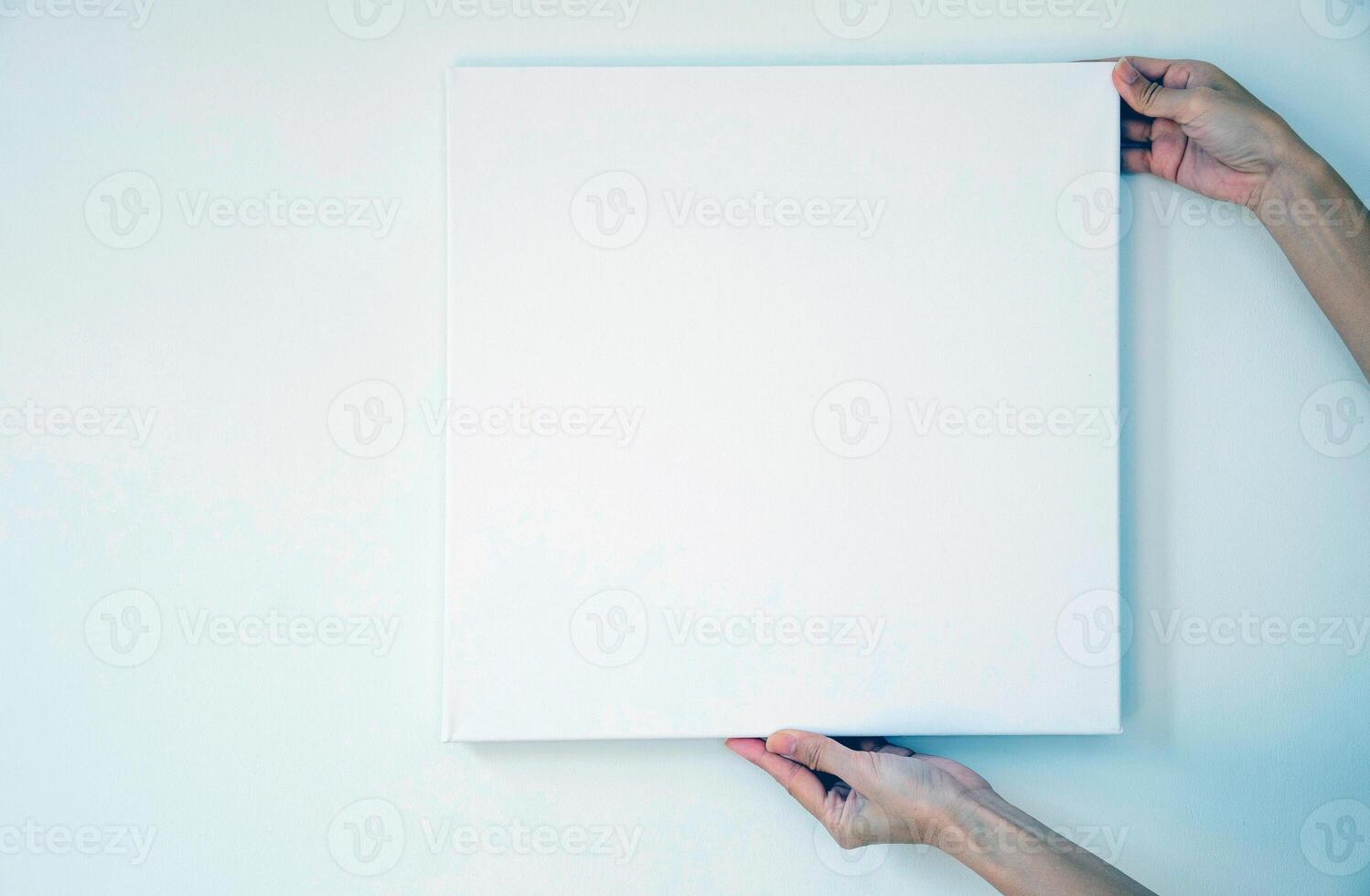 Empty picture template, blank canvas mockup photo