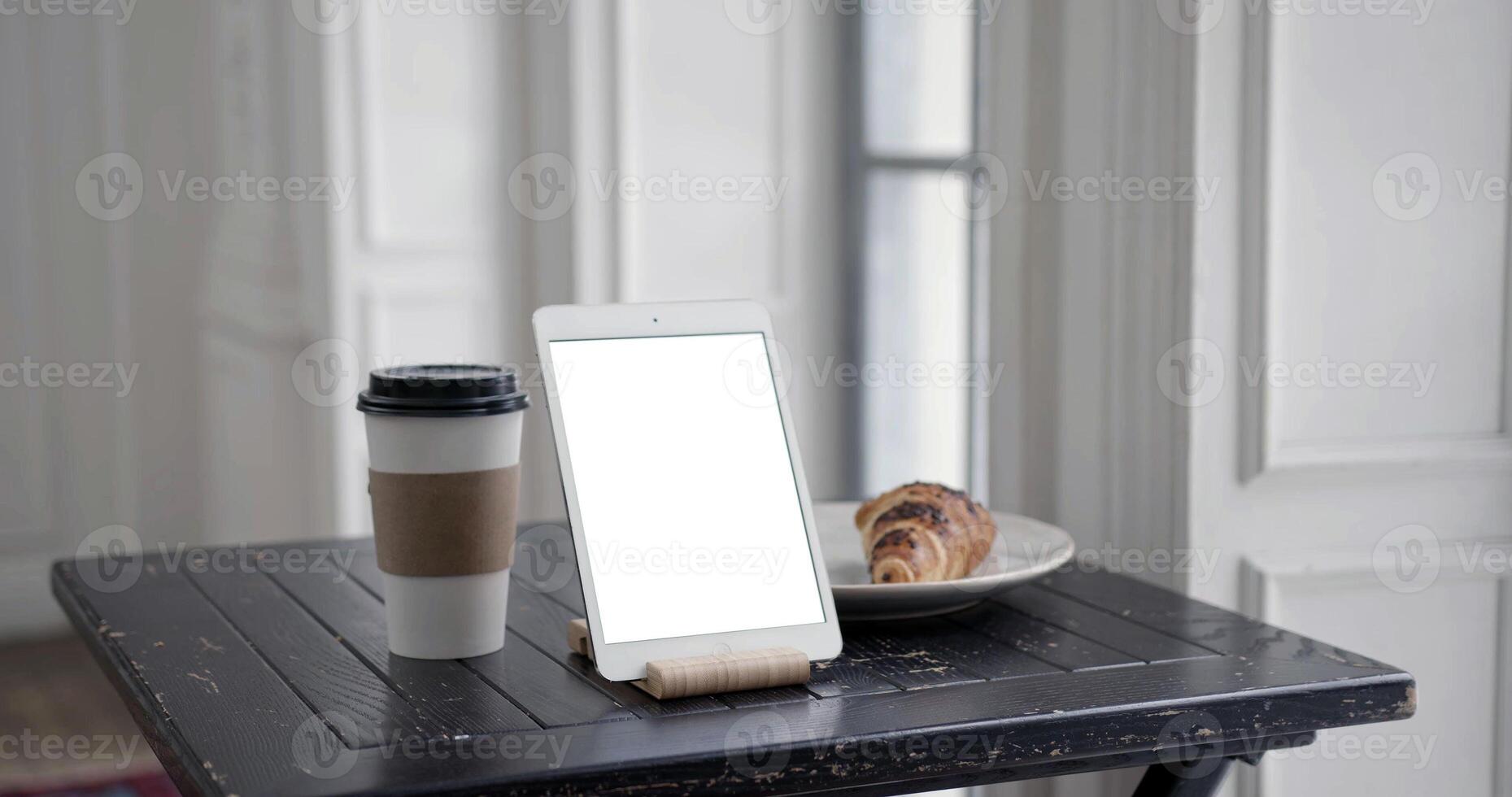 Empty tablet screen mockup template for banners and other design purposes, empty blank display photo