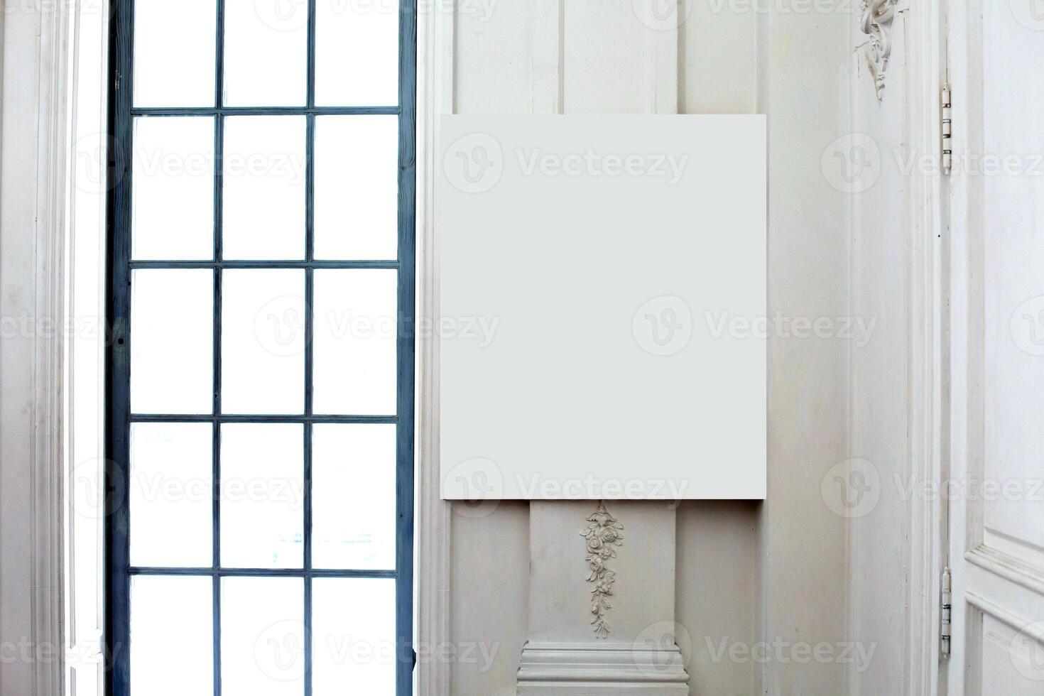 Empty picture template, blank canvas mockup photo