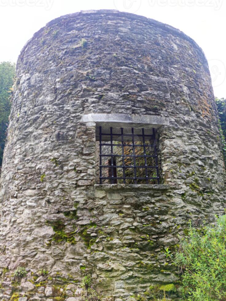 Castle tower in Ireland, old ancient celtic fortress photo