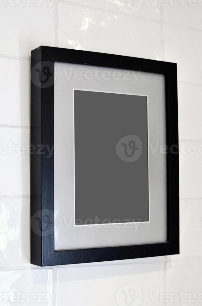 Empty picture template, blank canvas mockup photo