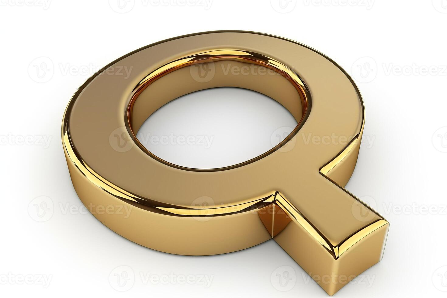 AI generated Capital letter q on a clean white background for use in design, typography, and educational projects photo